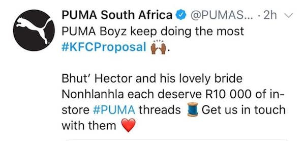 diagram - Puma South Africa ... 2hv Puma Boyz keep doing the most Bhut' Hector and his lovely bride Nonhlanhla each deserve R10 000 of in store threads Get us in touch with them