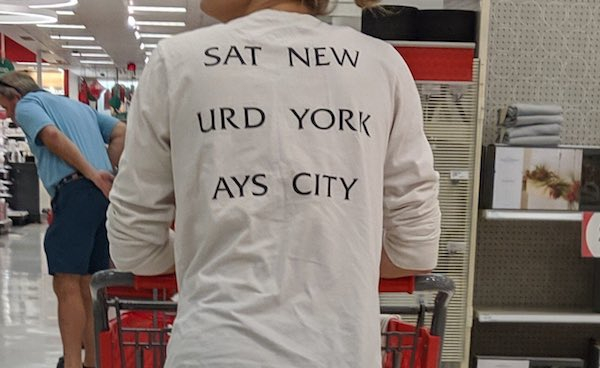 t shirt - Sat New Urd York Ays City