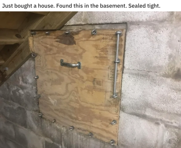 found in basement - Just bought a house. Found this in the basement. Sealed tight.