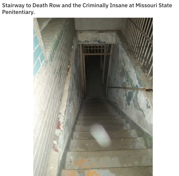 missouri state penitentiary death row - Stairway to Death Row and the Criminally Insane at Missouri State Penitentiary.