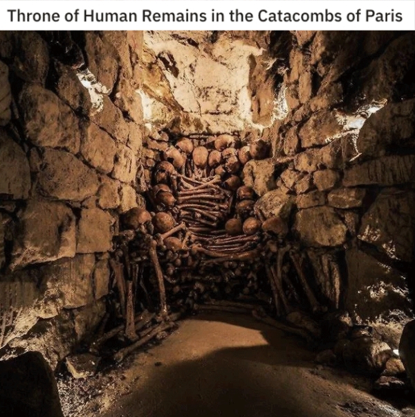 throne of bones - Throne of Human Remains in the Catacombs of Paris