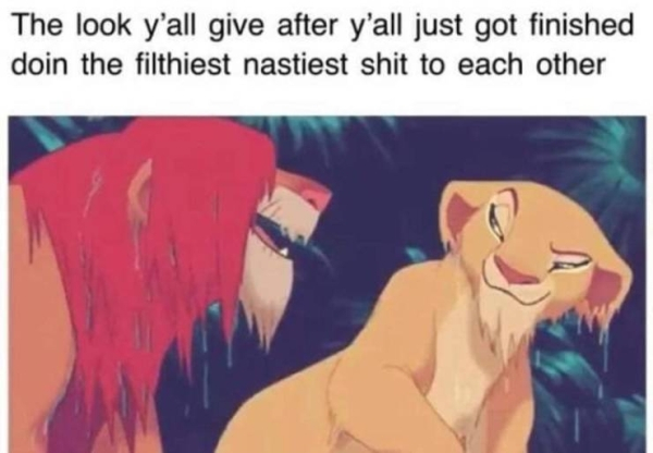 simba and nala soaked - The look y'all give after y'all just got finished doin the filthiest nastiest shit to each other