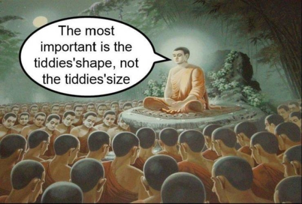 budda meme - The most important is the tiddies'shape, not the tiddies'size