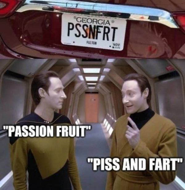 data and lore meme - Georgia Pssnert Fulton Noy "Passion Fruit" "Piss And Fart"