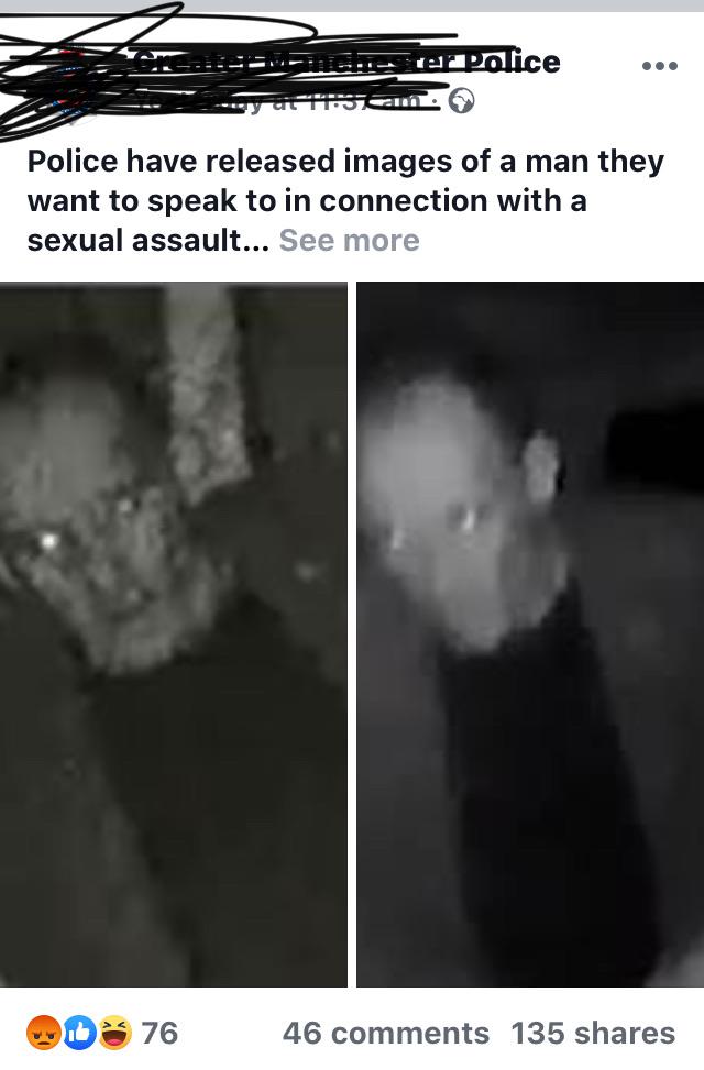 medical imaging - are Police Police have released images of a man they want to speak to in connection with a sexual assault... See more D 76 46 135