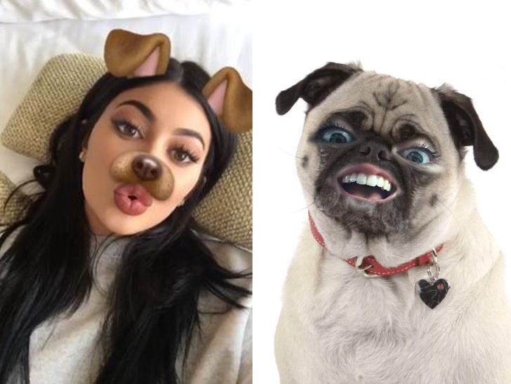 kylie jenner in snapchat filter