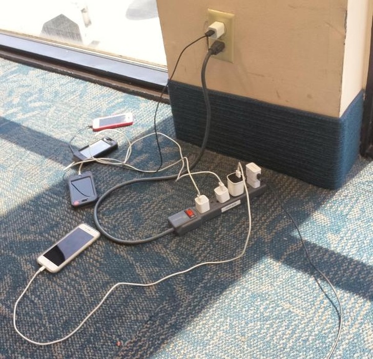 “I had an extension cord in my backpack. Now I’m the hero of the airport.”