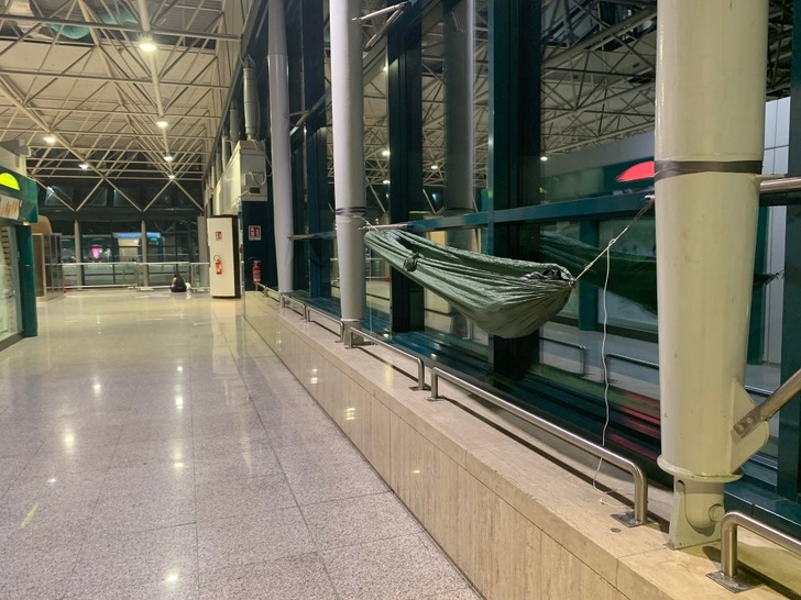 Traveler level: 100. This guy is ready for all flight delays and long connections.