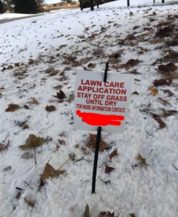 nailed it snow - Lawn Care Application Stay Off Grass Until Dry For More Information Contace