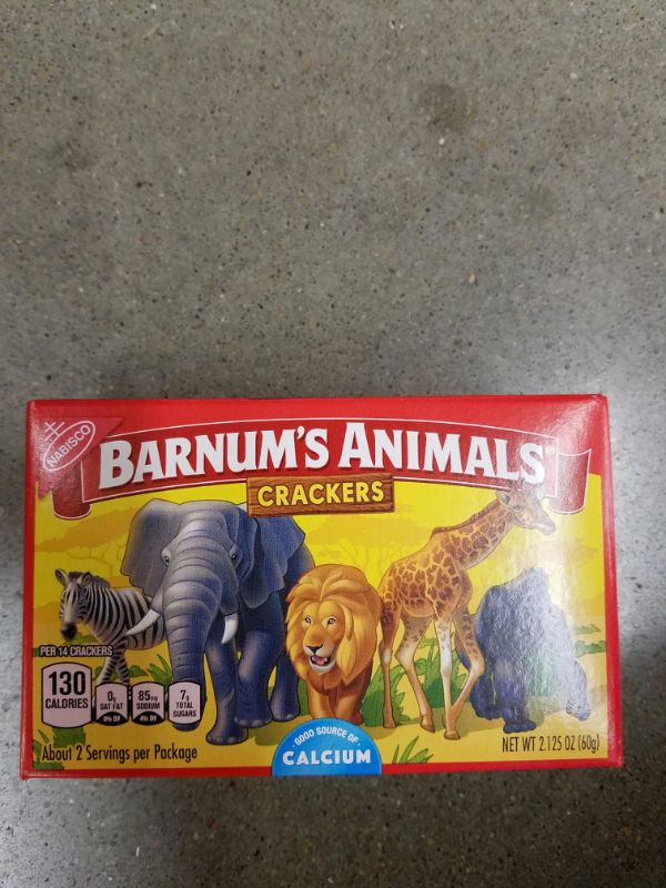 animal crackers box - Barnum'S Animals Nabisco Crackers Per 14 Crackers 130 Calories 085 20 Source Calcium Net Wt 2.125 0Z 60g About 2 Servings per Package