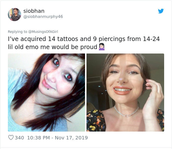 beauty - siobhan I've acquired 14 tattoos and 9 piercings from 1424 lil old emo me would be proud 340