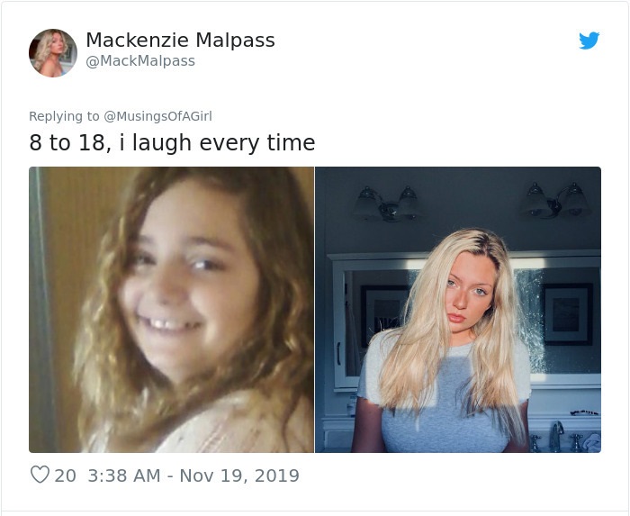 blond - Mackenzie Malpass 8 to 18, i laugh every time 20