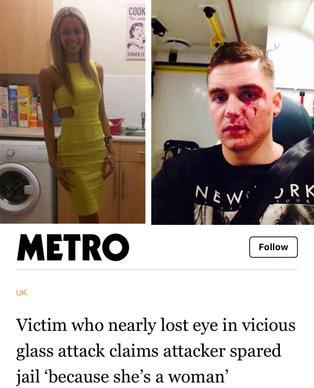 3 - Ne We & Rk Lour Metro Uk Victim who nearly lost eye in vicious glass attack claims attacker spared jail because she's a woman'