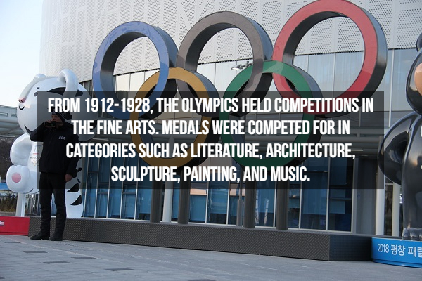 signage - From 19121928, The Olympics Held Competitions In The Fine Arts. Medals Were Competed For In Categories Such As Literature, Architecture, Sculpture, Painting, And Music. 2018 1