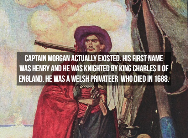 buccaneer was a picturesque fellow - Captain Morgan Actually Existed. His First Name Was Henry And He Was Knighted By King Charles || Of England. He Was A Welsh Privateer Who Died In 1688.