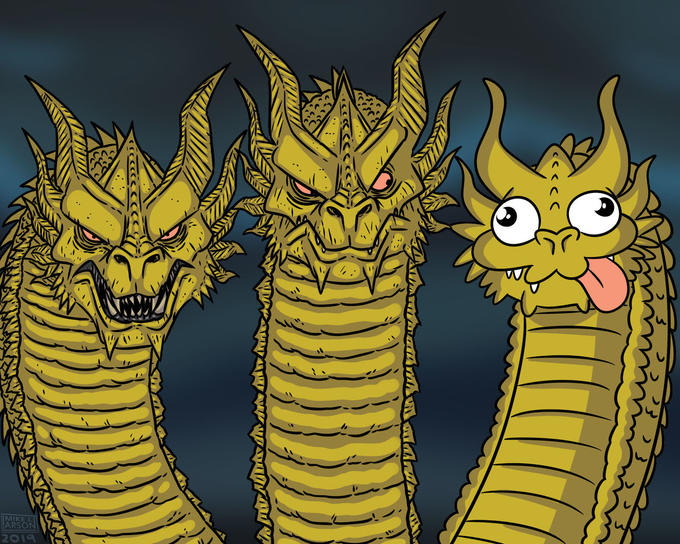 3 dragons meme template
