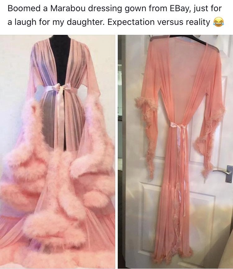 sexy fur robe - Boomed a Marabou dressing gown from EBay, just for a laugh for my daughter. Expectation versus reality