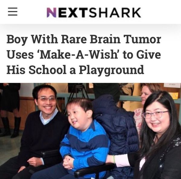 Brain tumor - Nextshark Boy With Rare Brain Tumor Uses 'MakeAWish' to Give His School a Playground