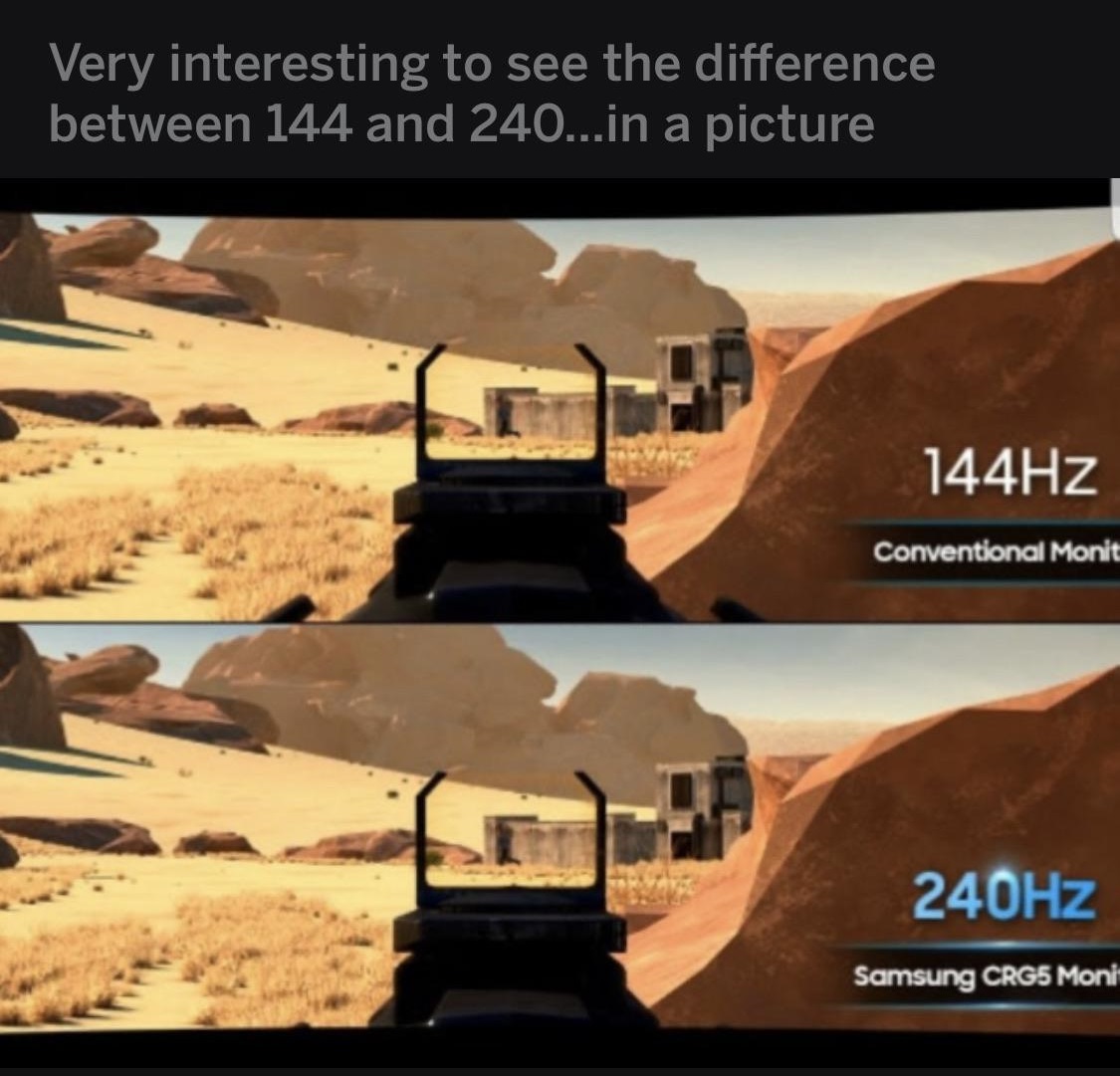 samsung 27 crg5 240hz curved gaming monitor - Very interesting to see the difference between 144 and 240...in a picture 144HZ Conventional Monit 240Hz Samsung CRG5 Monit