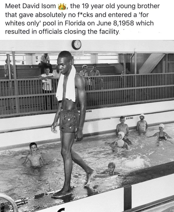 david isom pool - Meet David Isom , the 19 year old young brother that gave absolutely no fcks and entered a 'for whites only' pool in Florida on which resulted in officials closing the facility..