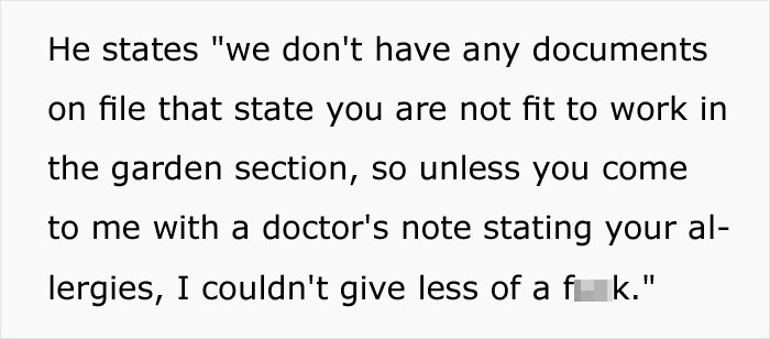 icons pack - He states "we don't have any documents on file that state you are not fit to work in the garden section, so unless you come to me with a doctor's note stating your al lergies, I couldn't give less of a fuk."