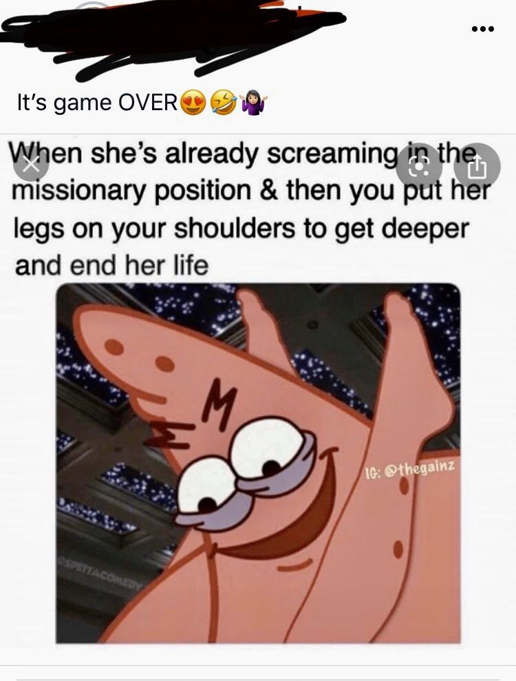It's game Over When she's already screaming in the missionary position & then you put her legs on your shoulders to get deeper and end her life Ig Spettacomed