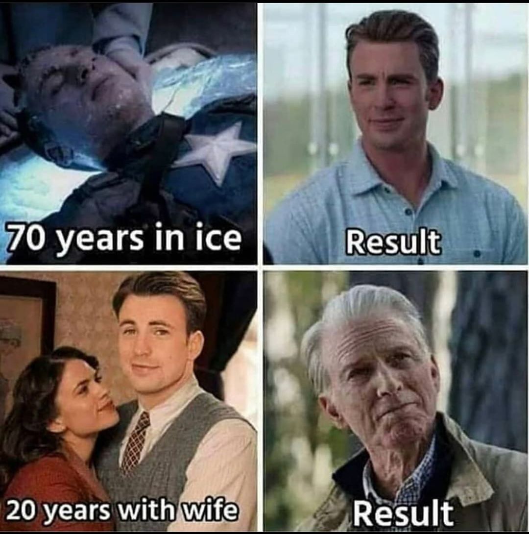 70 years in ice 70 years in wife - 70 years in ice Result 20 years with wife Result