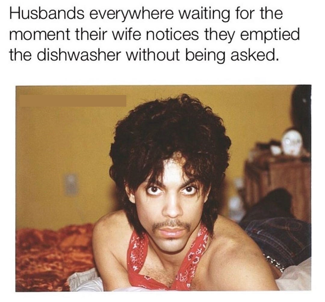 dan piepenbring prince - Husbands everywhere waiting for the moment their wife notices they emptied the dishwasher without being asked.