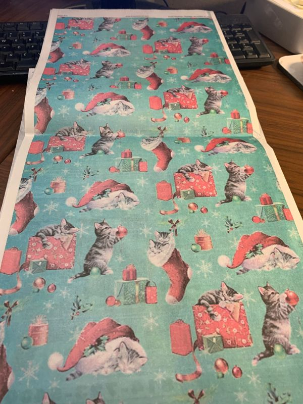 newspaper cat wrapping paper