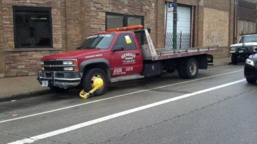 tow truck with a boot