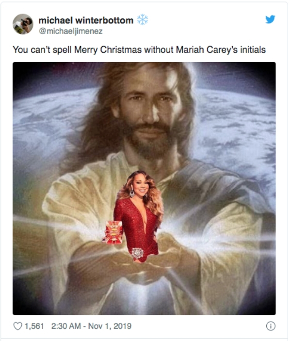 jesus powerful - michael Winterbottom You can't spell Merry Christmas without Mariah Carey's initials 1,561