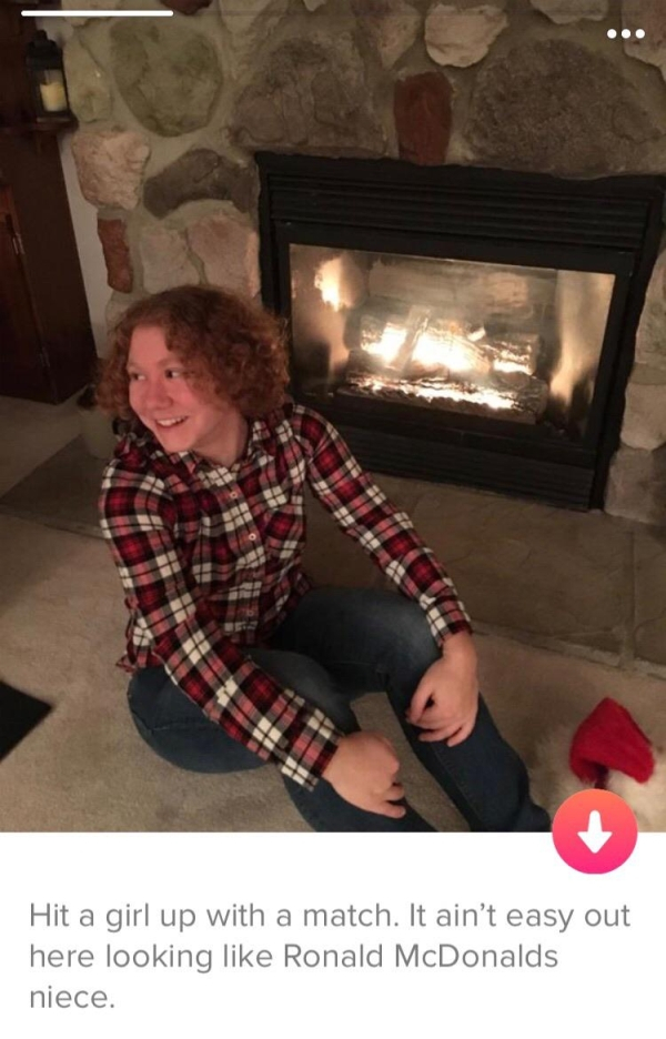 photo caption - Hit a girl up with a match. It ain't easy out here looking Ronald McDonalds niece.