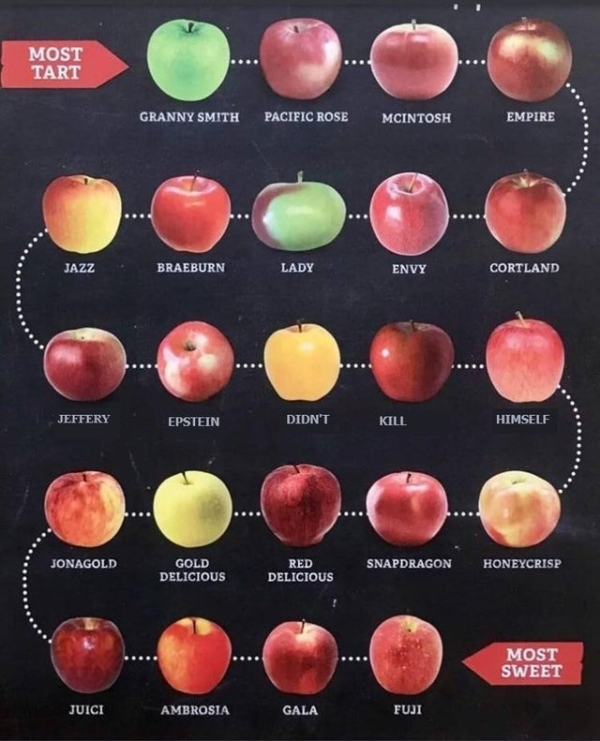 apple's most tart to most sweet - Most Tart Granny Smith Pacific Rose Mcintosh Empire Jazz Braeburn Lady Envy Cortland Jeffery Epstein Didn'T Kill Himself Jonagold Gold Delicious Honeycrisp Red Delicious Snapdragon Most Sweet Juici Ambrosia Gala Fuji