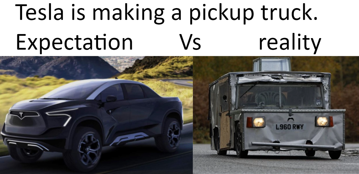 tesla pickup - Tesla is making a pickup truck. Expectation Vs reality L960 Rwy