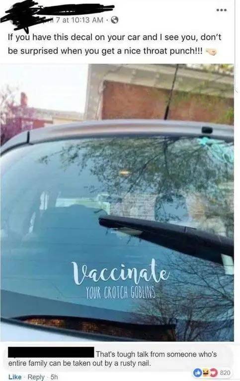 vaccinate your crotch goblins meme - 7 at If you have this decal on your car and I see you, don't be surprised when you get a nice throat punch!!! Vaccinate Your Crotca Goblins That's tough talk from someone who's entire family can be taken out by a rusty