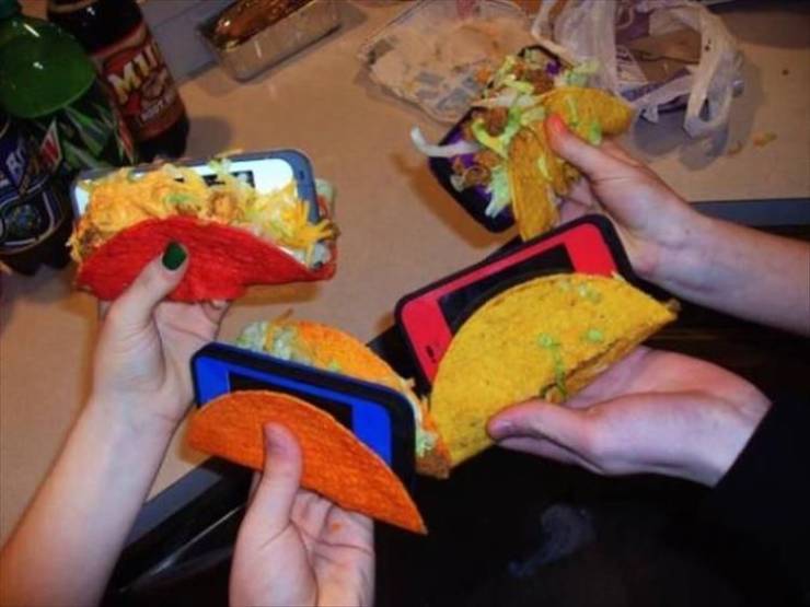 phones in taco shells