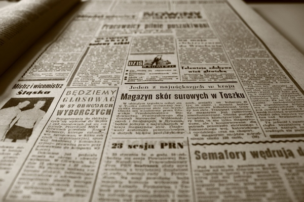 old newspaper writing