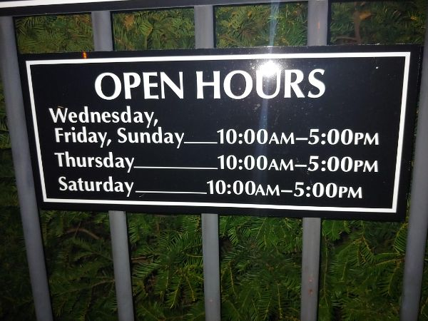sign - Open Hours Wednesday, Friday, SundayamPm Thursday AmPm Saturday AmPm
