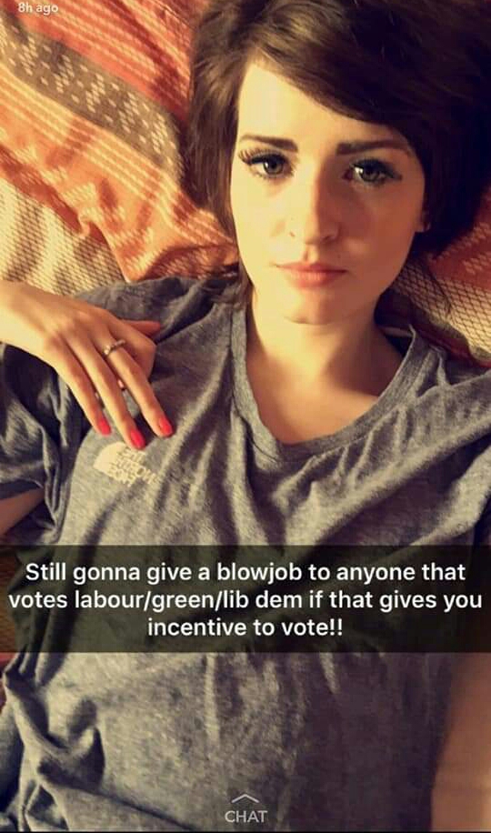 black hair - Bh ago Still gonna give a blowjob to anyone that votes labourgreenlib dem if that gives you incentive to vote!! Chat