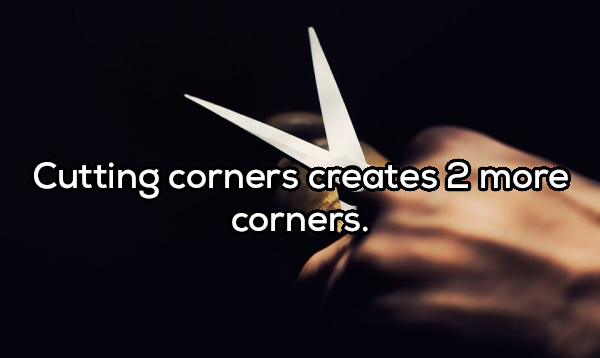 hand - Cutting corners creates 2 more corners.