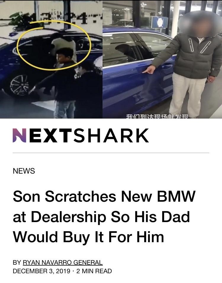 car - Nextshark News Son Scratches New Bmw at Dealership So His Dad Would Buy It For Him By Ryan Navarro General 2 Min Read
