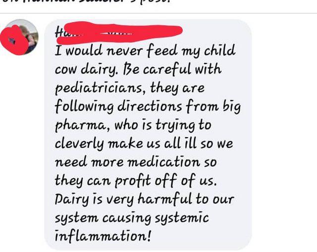 point - U 2020 Hum.. .... I would never feed my child cow dairy. Be careful with pediatricians, they are ing directions from big pharma, who is trying to cleverly make us all ill so we need more medication so they can profit off of us. Dairy is very harmf
