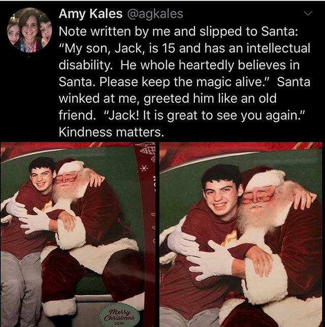 photo caption - Amy Kales Note written by me and slipped to Santa
