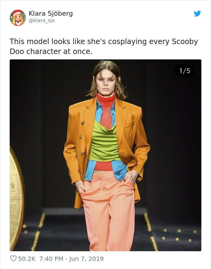 scooby doo memes - Klara Sjberg This model looks she's cosplaying every Scooby Doo character at once. 15