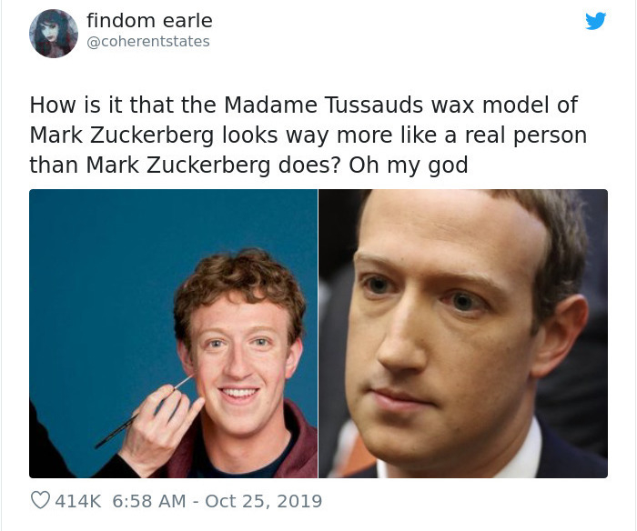 mark zuckerberg wax model - findom earle How is it that the Madame Tussauds wax model of Mark Zuckerberg looks way more a real person than Mark Zuckerberg does? Oh my god