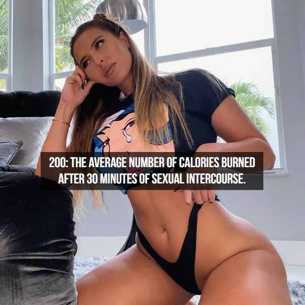 thigh - 200 The Average Number Of Calories Burned After 30 Minutes Of Sexual Intercourse.