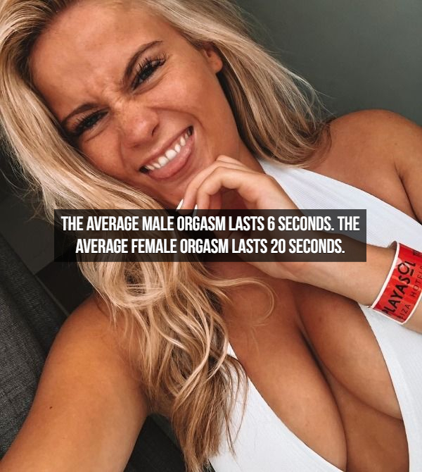 blond - The Average Male Orgasm Lasts 6 Seconds. The Average Female Orgasm Lasts 20 Seconds. Playasi Liza Hote