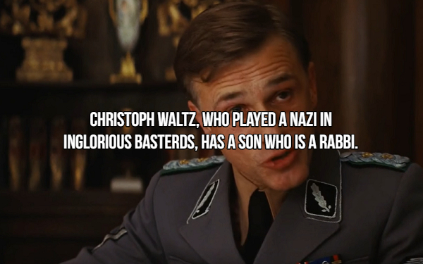 hans landa stare - Christoph Waltz, Who Played A Nazi In Inglorious Basterds. Has A Son Who Is A Rabbi.