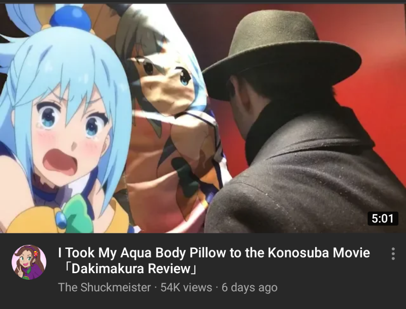 cartoon - I Took My Aqua Body Pillow to the Konosuba Movie Dakimakura Review The Shuckmeister. 54K views. 6 days ago