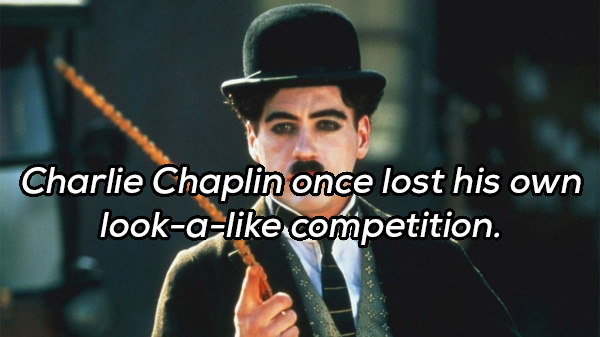 robert downey jr chaplin - Charlie Chaplin once lost his own looka competition.